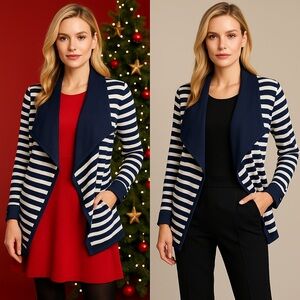 Navy and White Striped Garment